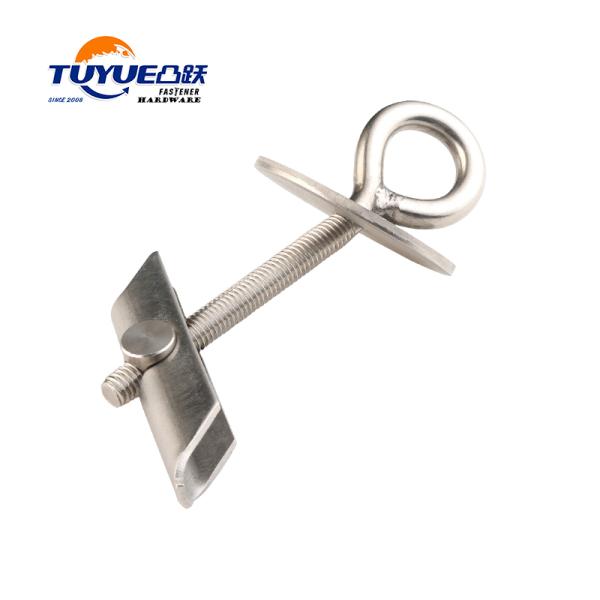 Stainless Steel Spring Toggle Anchor, Wing Clip with Eye Hook