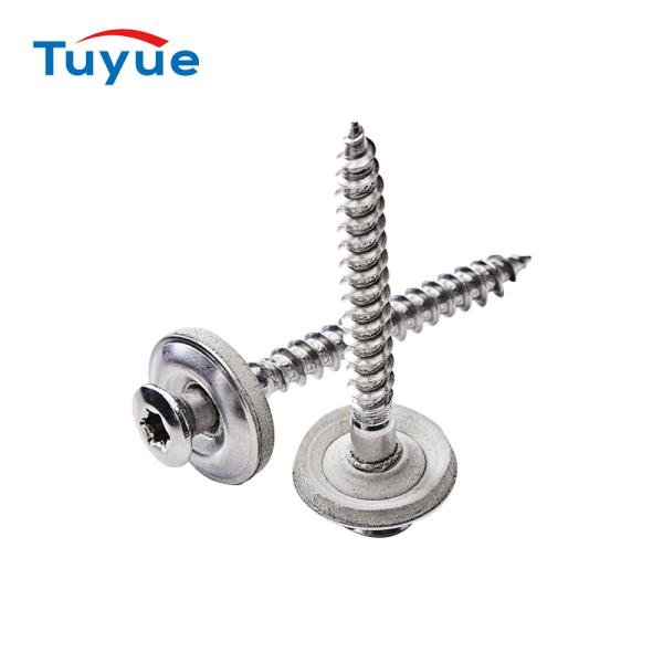 Countersunk Torx HEAD S/S(A2). WOODSCREWS WITH 15MM DIA. S/S(A2). WASHER AND NEOPRENE SEALING WASHER (ASSEMBLED)