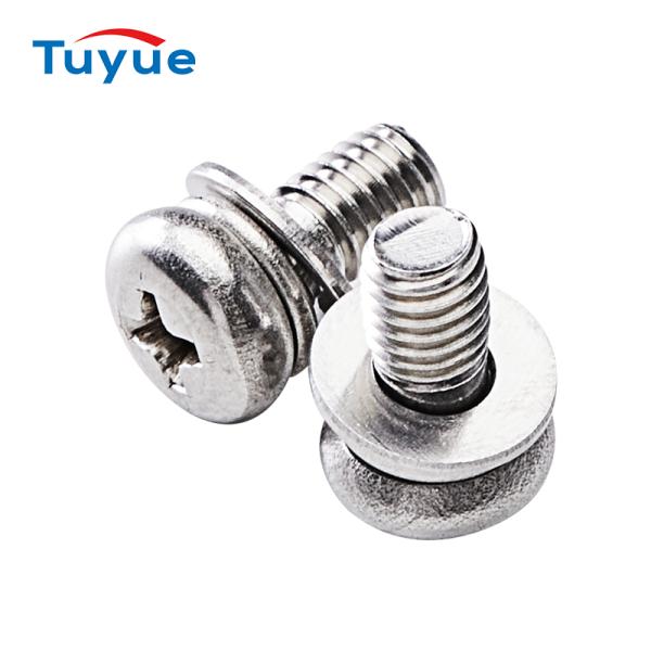 Cross Drive Pan Head Screw with Spring Washer and Flat Washer Assembled