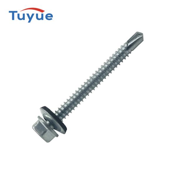 Hex Washer Head Self Drilling Screw With EPDM Washer/ WO EPDM Washer/ Head Painted