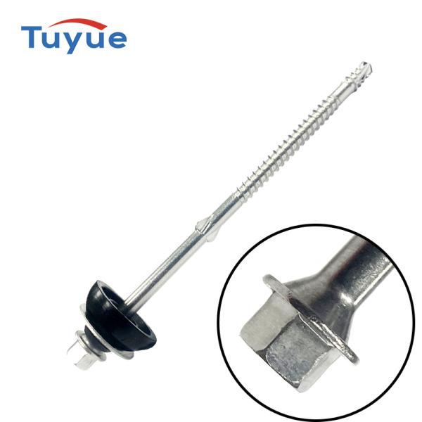 SS304 SS316  Hex Flange Head Pointed Cut Tail Bi-metal Self Drilling Screws