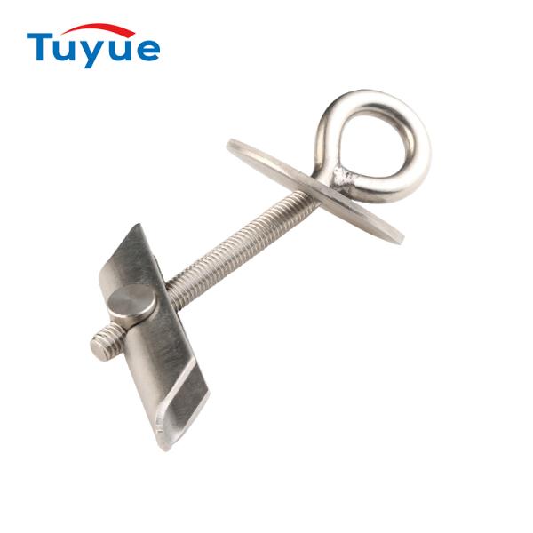 Stainless Steel Spring Toggle Anchor, Wing Clip with Eye Hook