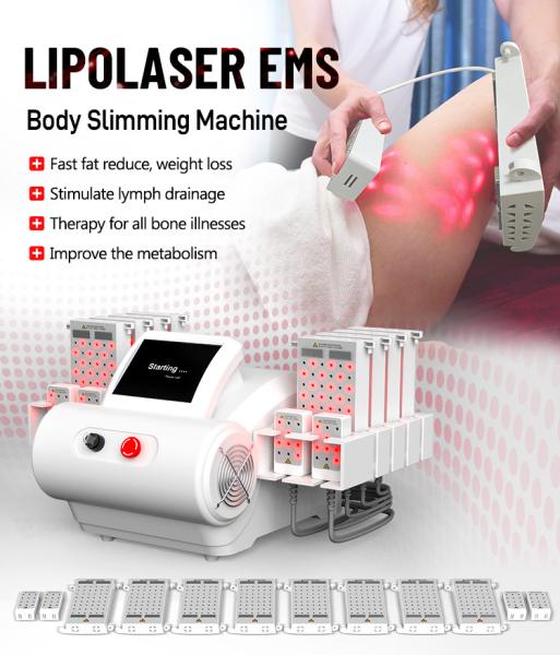 New tech EMS lipolaser microcurrent laser slimming machine