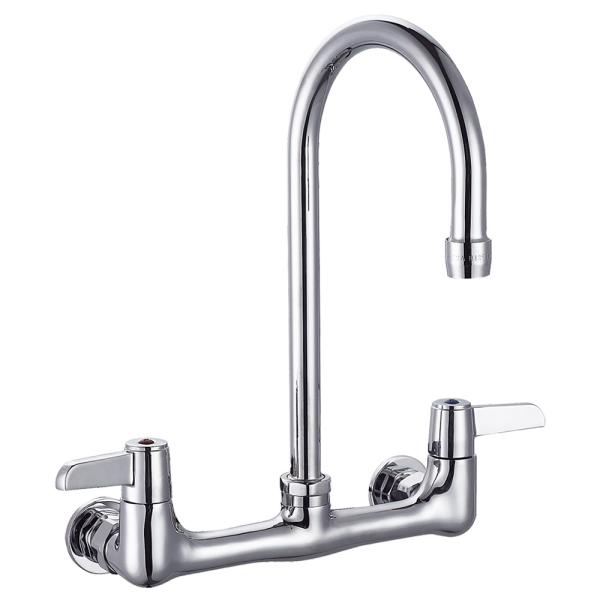 8'' (203mm) Center Wall Mounted Faucet With 5 11/16'' Swivel Gooseneck