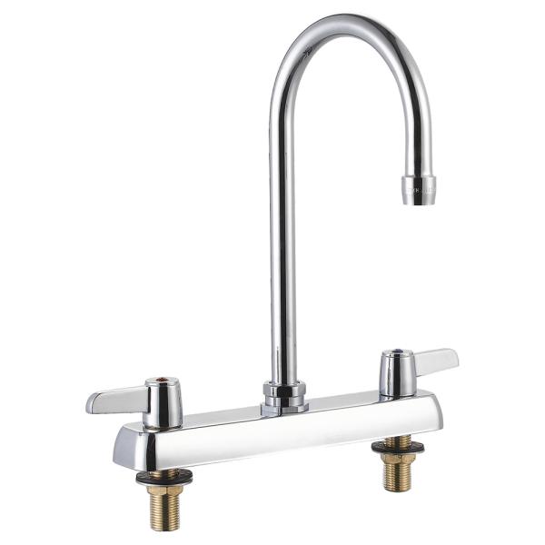 8'' (203mm) Center Wall Mounted Faucet With 5 11/16'' Swivel Gooseneck